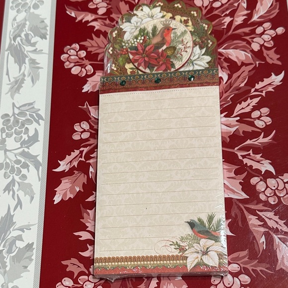 Punch Studio 75 sheet Holiday Bird theme Refrigerator note pad / New in Package - Picture 1 of 5